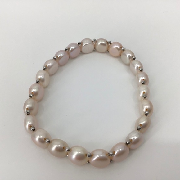 Pink, Grey, White Simulated Pearl Bracelet Set - Picture 9 of 14